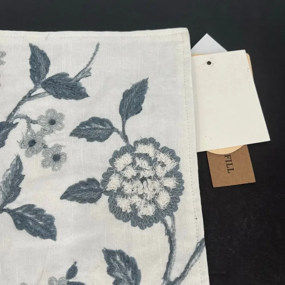 Embroidered floral bird  throw pillow case